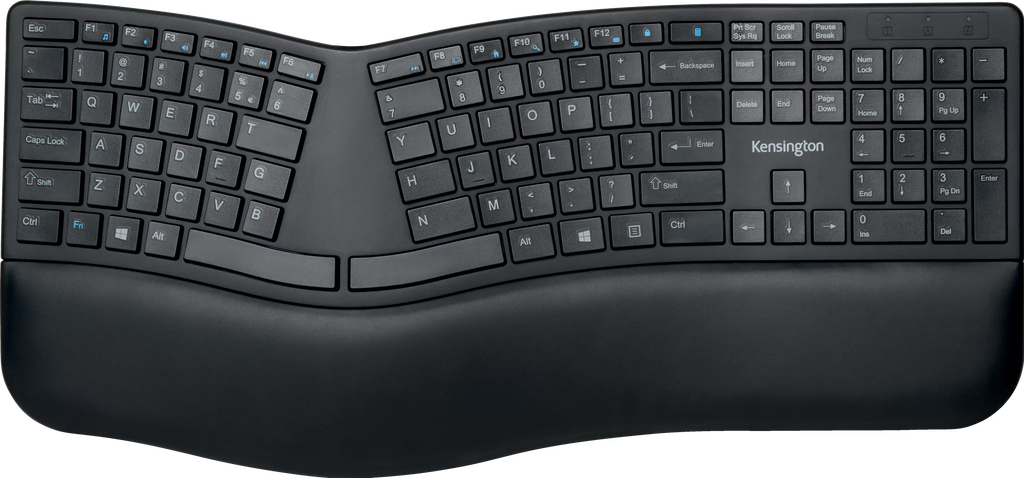 Clavier ergonomique sans fil Kensington Pro Fit Ergo split repose-poignets Bluetooth DeskLab Suisse