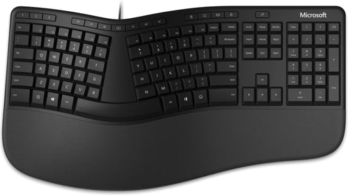 Clavier ergonomique Microsoft split repose-poignet rembourré layout suisse DeskLab